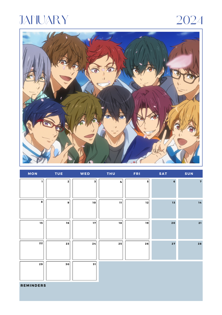 Anime 2007 calendar scans!