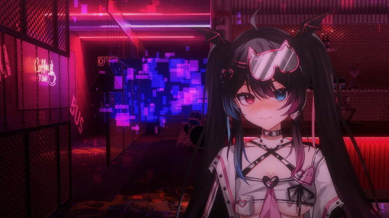 Cyberpunk Animated Vtuber Background for Stream (Instant Download) 