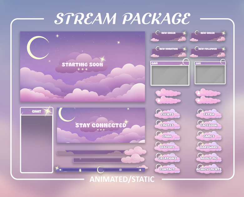 Bubblegum Clouds Stream Package/Transition/Stream Overlay/Panels/Sky ...