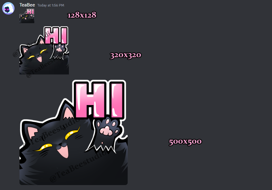 1x Cute HI Void Floof Emote | Black Cat emotes, Twitch, YouTube ...