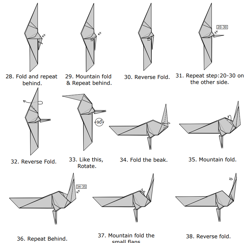 Origami Peacock V1 Diagram - Sampreet Manna Origami's Ko-fi Shop - Ko ...