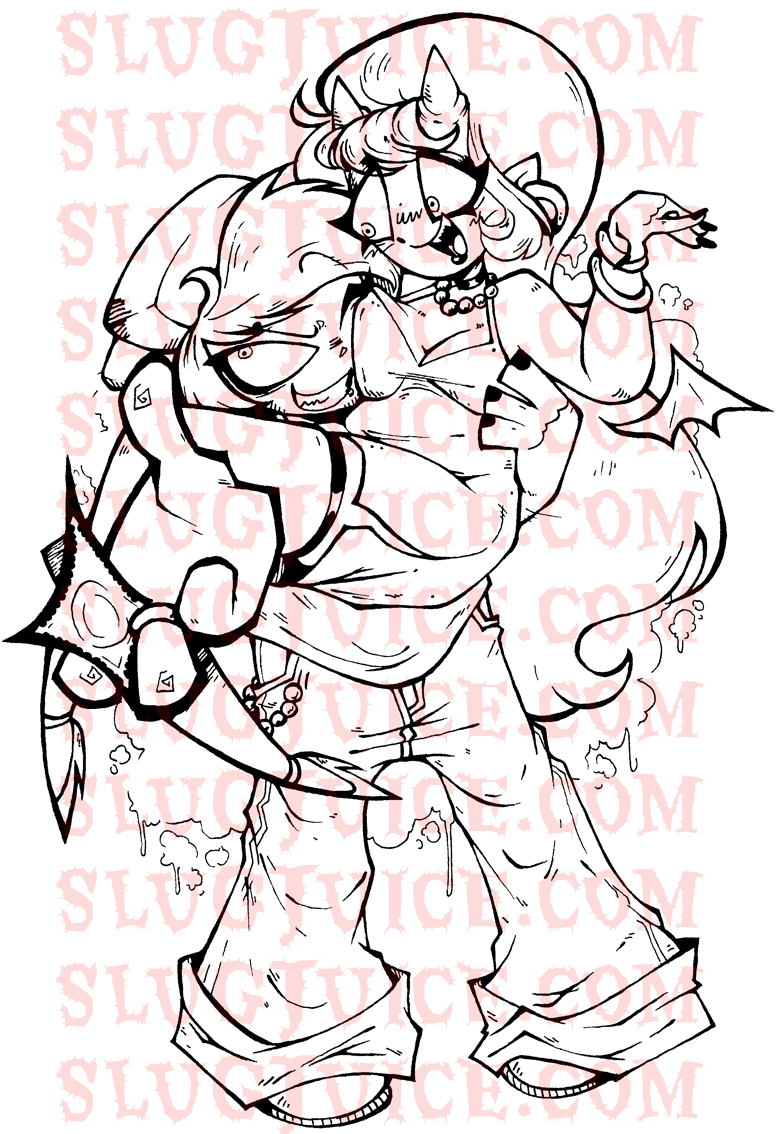 A coloring sheet of Boyfriend and Girlfriend from Friday Night Funkin'.