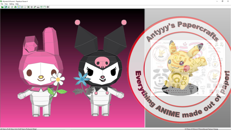 Sanrio - My Melody & Kuromi papercraft - Antyyy's Ko-fi Shop - Ko-fi ️ ...