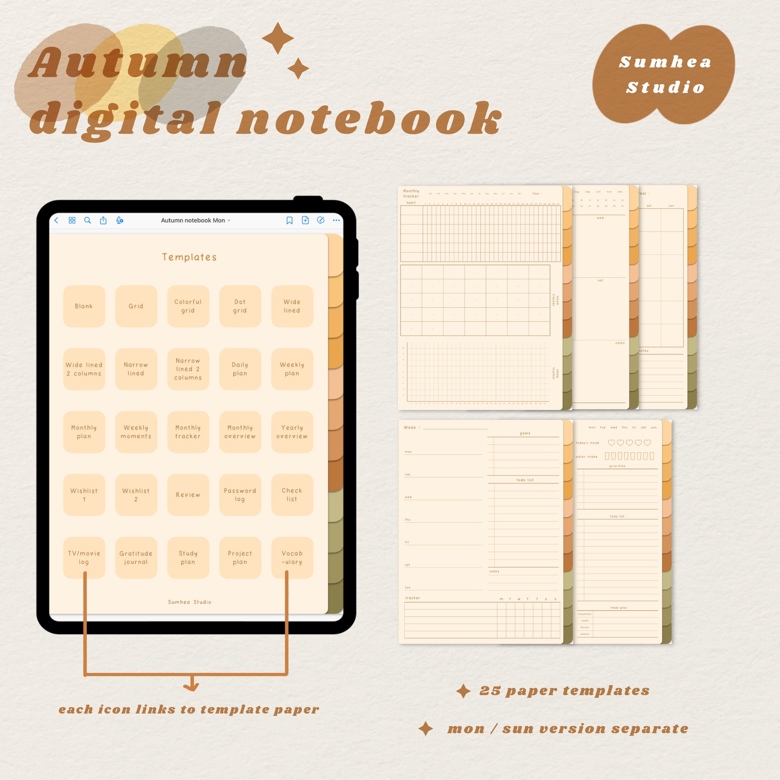 Autumn digital hyperlink notebook - Sumhea Studio 's Ko-fi Shop - Ko-fi ...