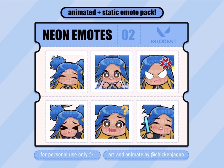 Neon Valorant Emotes Neon Valorant Chibi Valorant Emotes 