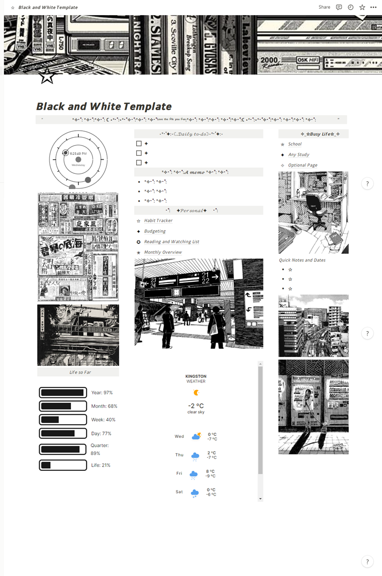 Black and White Notion Template darivxe_'s Kofi Shop Kofi ️ Where