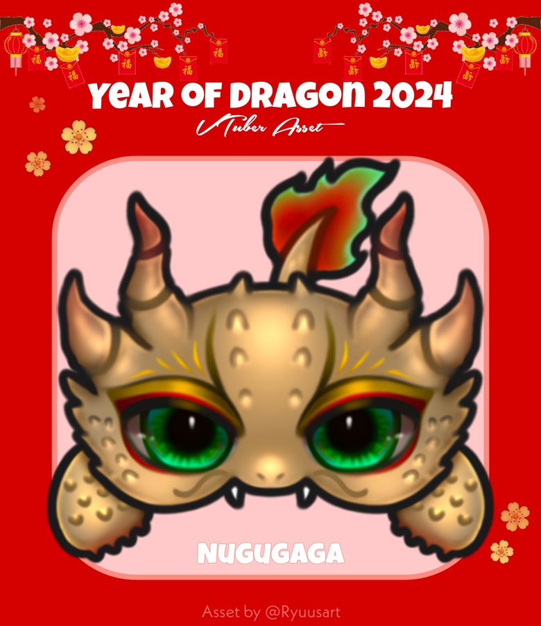 Year of Dragon 2024 VTuber Asset - Nugugaga [Baby Dragon] - Ryuusa's Ko ...