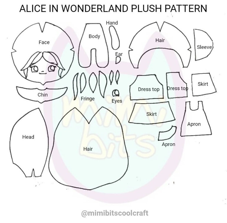 Alice in Wonderland - PDF Printable Pattern - mimibitscoolcraft's Ko-fi ...