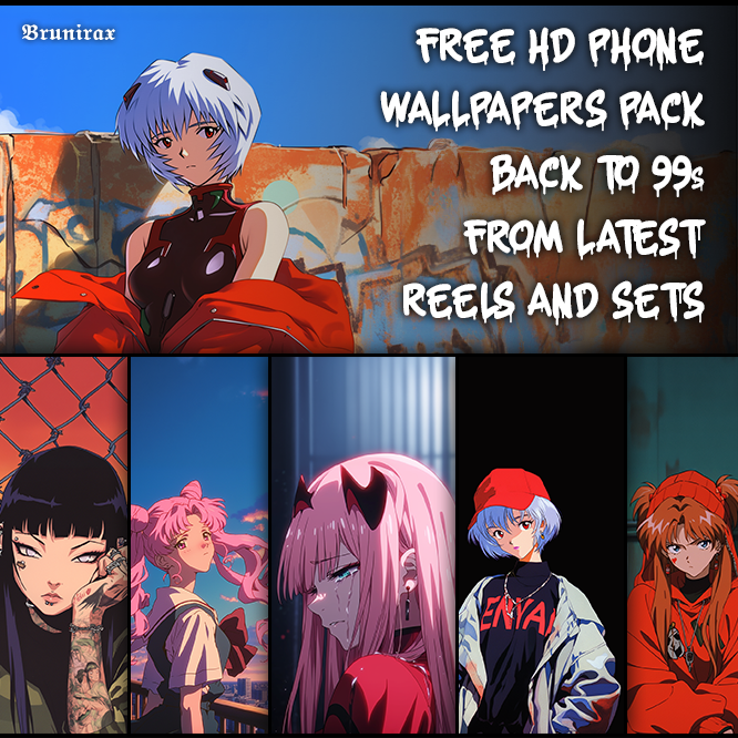 FREE - PREVIEW - BACK TO 99s WAIFU HD Phone Wallpapers - Brunirax's Ko ...