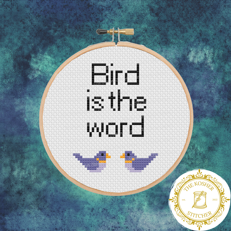 Bird is the word - Freebie Cross Stitch Pattern - The Kosher