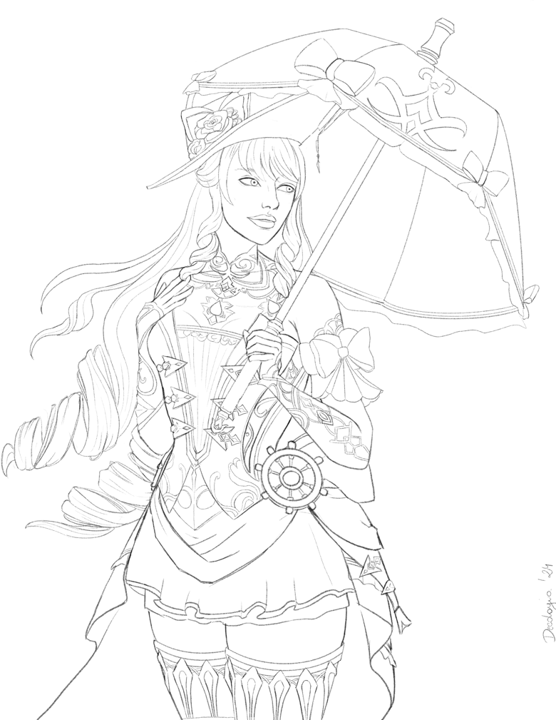 Navia Genshin Impact Sketch Coloring Page - Deedayia's Ko-fi Shop - Ko 