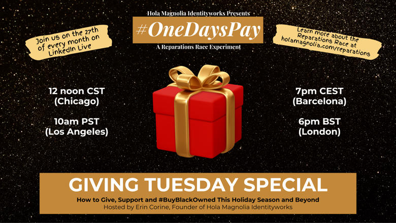 The OneDaysPay x GivingTuesday Live a thon is TODAY 11 28