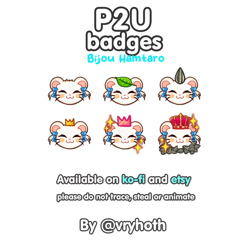 Cute Hamster Sub badges for twitch or stiker