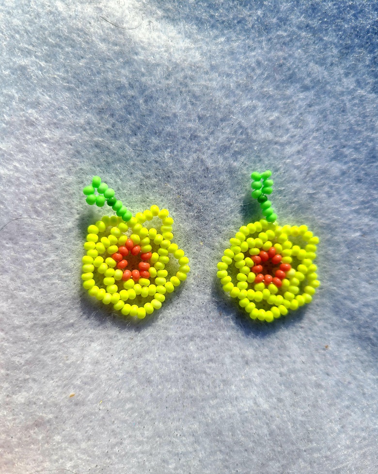 Handmade Neon Flower Beaded Earrings Yelloworange Uli Ks Ko Fi Shop Ko Fi ️ Where 9920