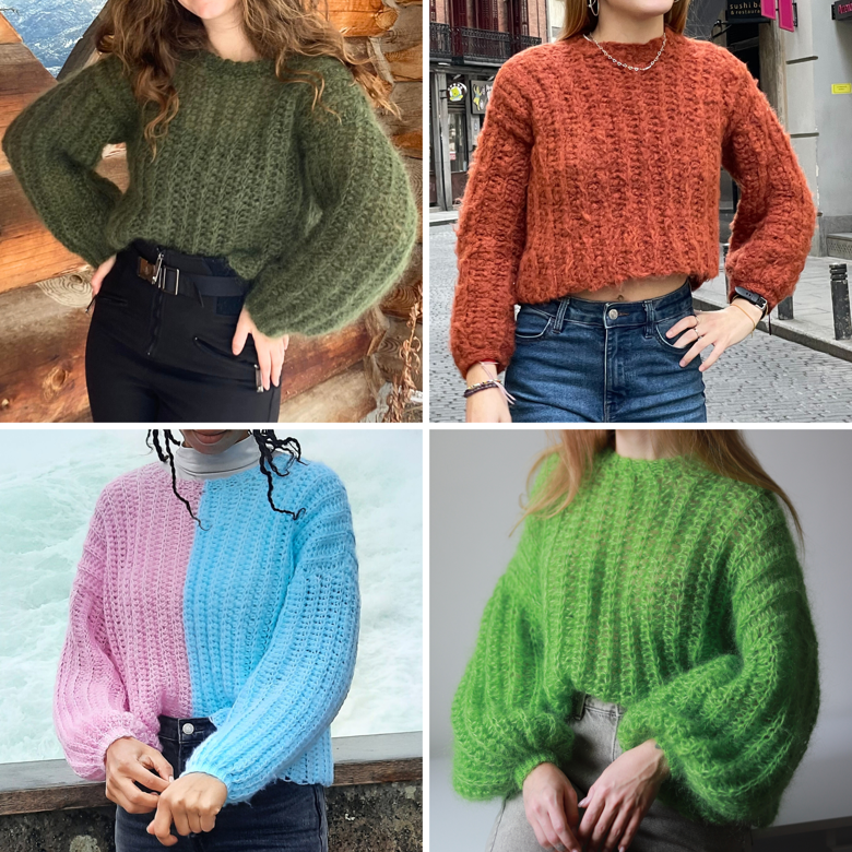 The Fluffy Sweater/Dress/Top Crochet PDF Pattern - kuzo.knits's Ko