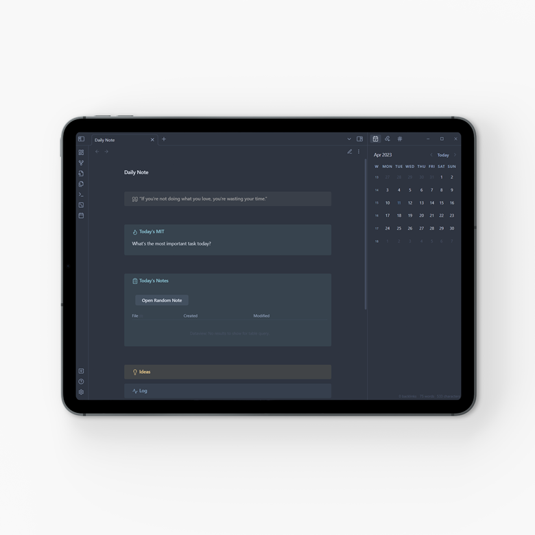 Obsidian Daily Note Template - glitchedinorbit's Ko-fi Shop - Ko-fi ️ ...