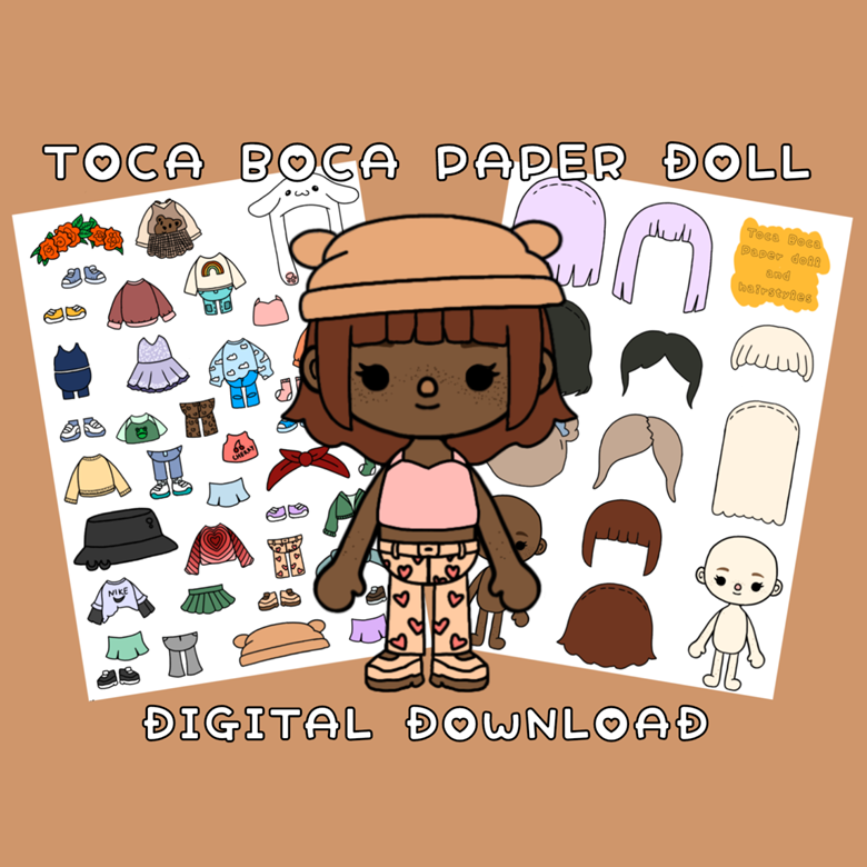 Printable Toca Boca Boy Paper Doll Dress Up / Toca Boca papercraft / quiet  book pages / Instant Digital Download - Gemini Moon Art's Ko-fi Shop