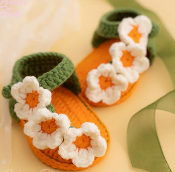 Crochet baby girl sandals pattern - Easy crochet baby sandal - Inspire  Uplift