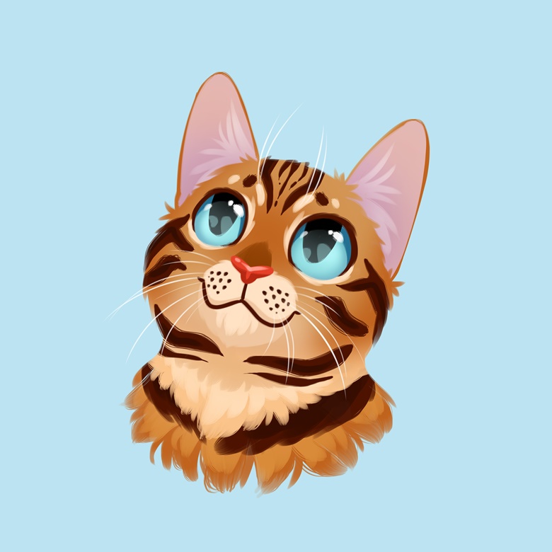 Bengal Cat Portrait - KoshPush's Ko-fi Shop - Ko-fi ❤️ Where creators get  support from fans through donations, memberships, shop sales and more! The  original 'Buy Me a Coffee' Page.