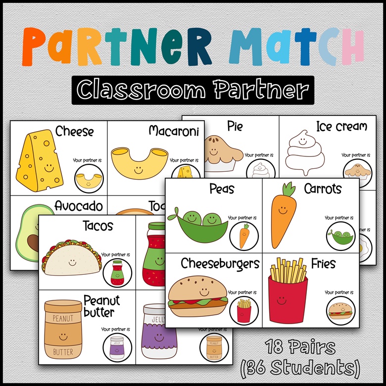 Classroom Partner Cards Partner Pairing Cards Meet Your Match 