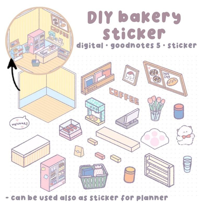 DIY Bakery Sticker for GoodNotes 5 - Omelette 's Ko-fi Shop - Ko