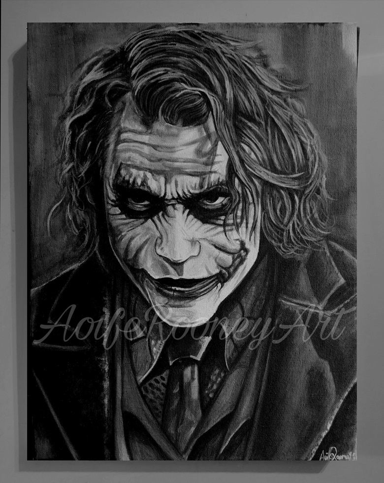 Joker Heath Ledger Canvas Quadro Dipinto, Painting by The_film _collector