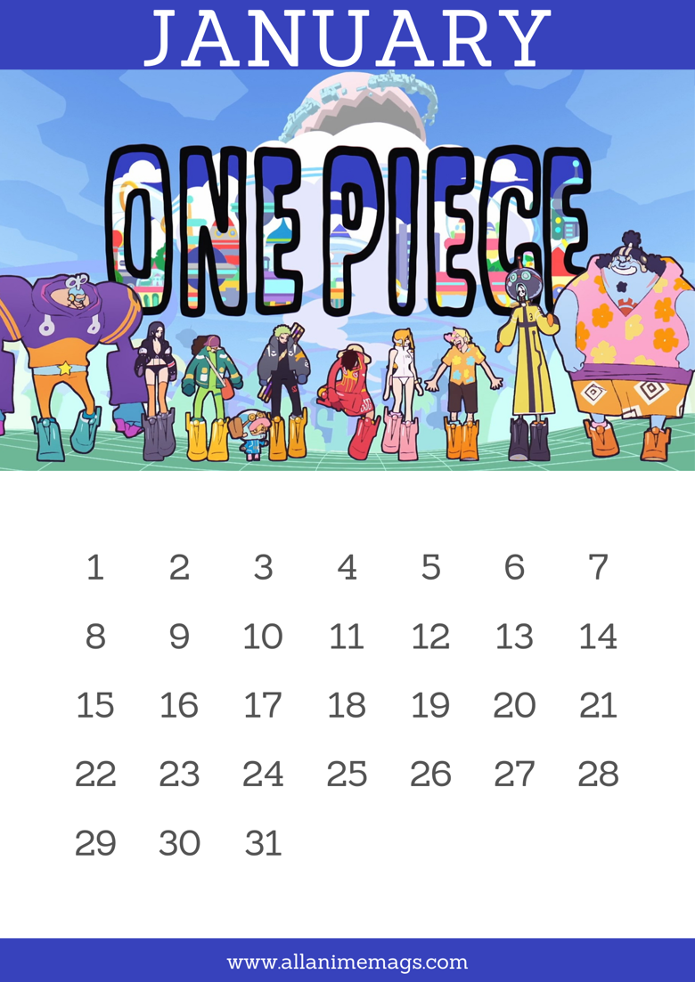 One Piece Anime Timeless Anime Calendar TessaLDavies's Kofi Shop