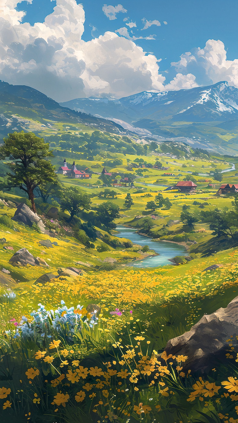 Mountain Valley Landscape - Alvia.Art's Ko-fi Shop - Ko-fi ️ Where ...