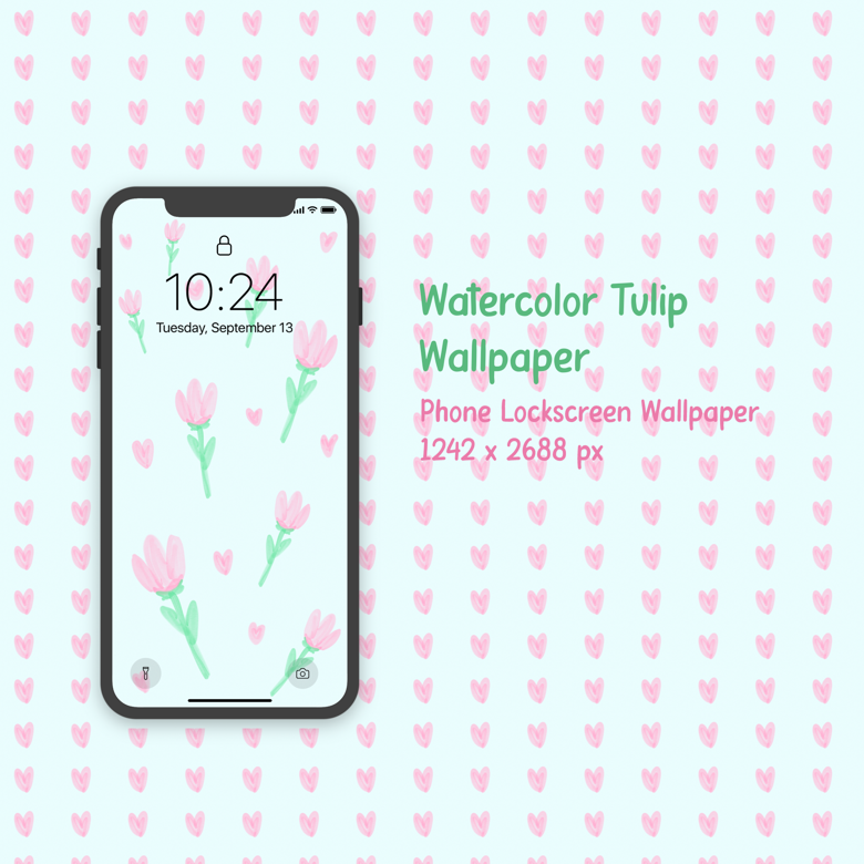 Watercolor Tulip Wallpaper - Lockscreen Wallpapers - petite duck's Ko ...