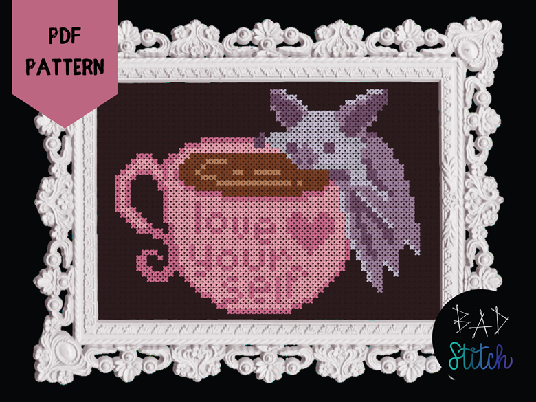 Coffee Mug Cross Stitch Pattern PDF Coffee Lover Cross 