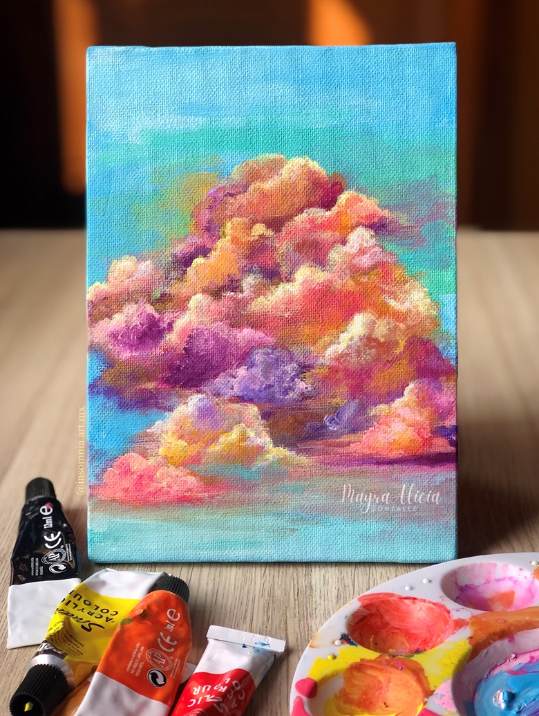 4PM Sky Painting, Acrylic on 5x7” canvas - Mayra González 's Ko-fi Shop -  Ko-fi ❤️ Where creators get support from fans through donations,  memberships, shop sales and more! The original 'Buy