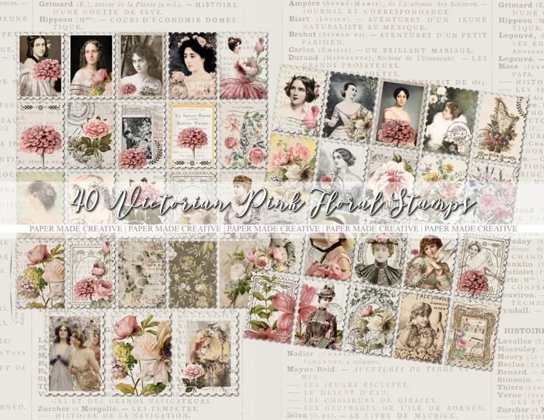 Vintage Victorian Pink Floral Stamps - Felicia @ Paper Made Creative's  Ko-fi Shop - Ko-fi ❤️ Where creators get support from fans through  donations, memberships, shop sales and more! The original 'Buy