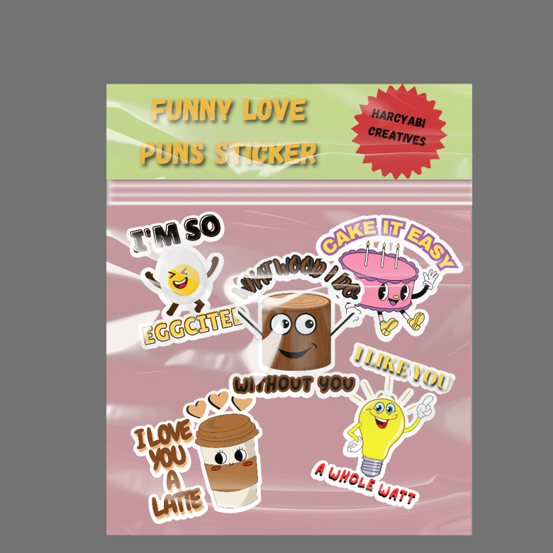 30 Funny and Cute Love Puns Sticker Templates - Harcyabi 's Ko-fi Shop ...