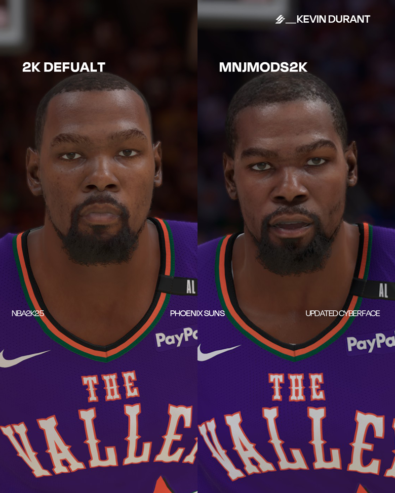 Kevin Durant NBA2K25 Cyberface - monjamods2k's Ko-fi Shop