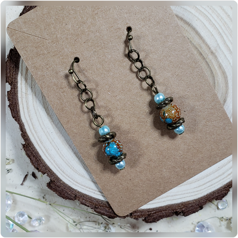 Blue and Copper Earrings - PandyGirl's Ko-fi Shop - Ko-fi ❤️ Where creators  get support from fans through donations, memberships, shop sales and more!  The original 'Buy Me a Coffee' Page.