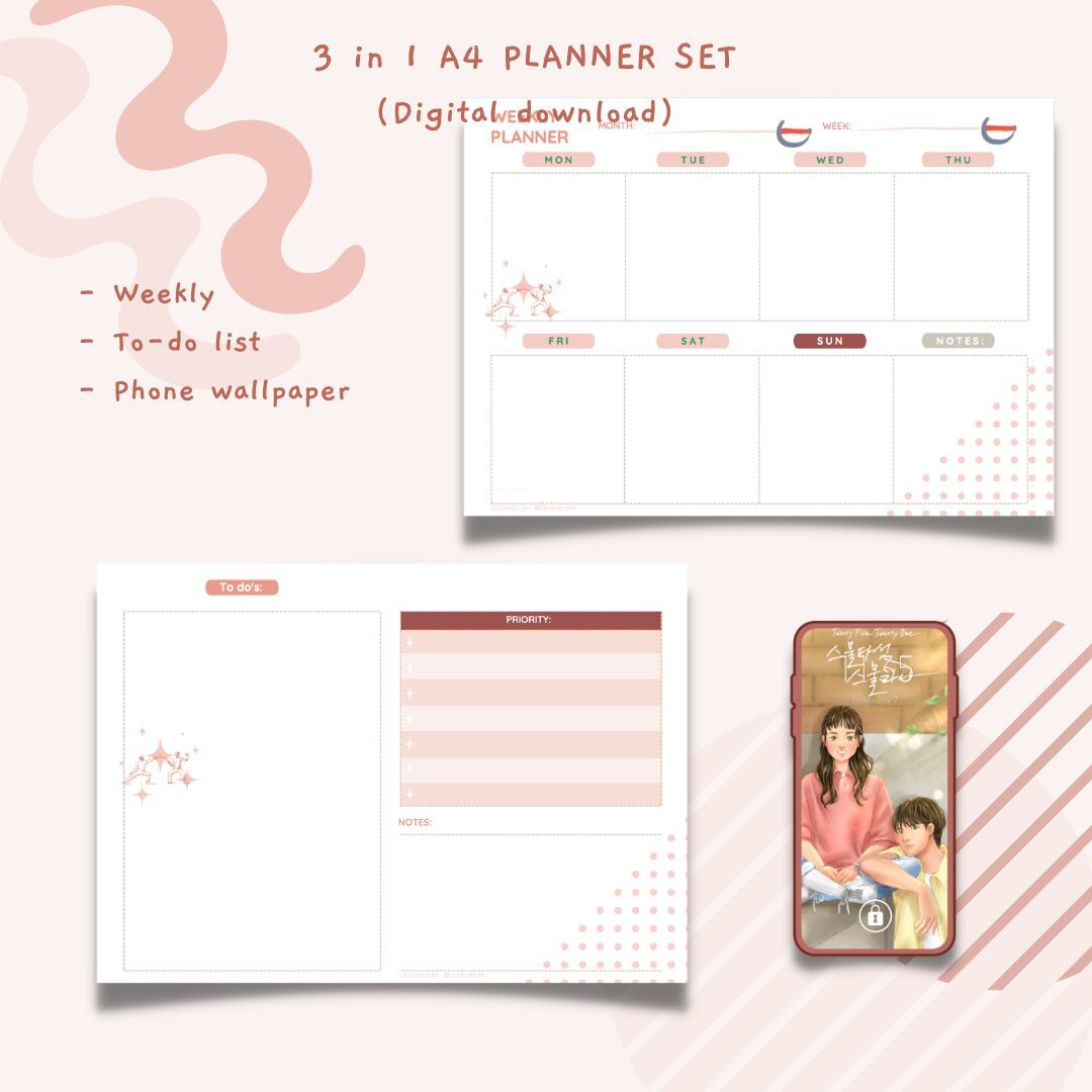 Twenty Five Twenty One Undated Planner Set + Art Print + Phone ...