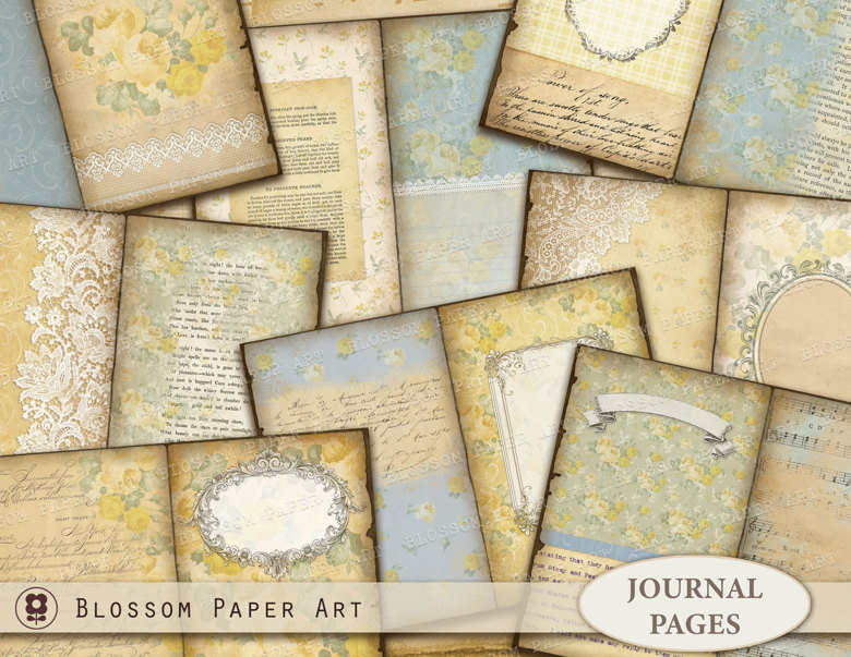 Digital Download Vintage Junk Journal Papers, Printable Journal