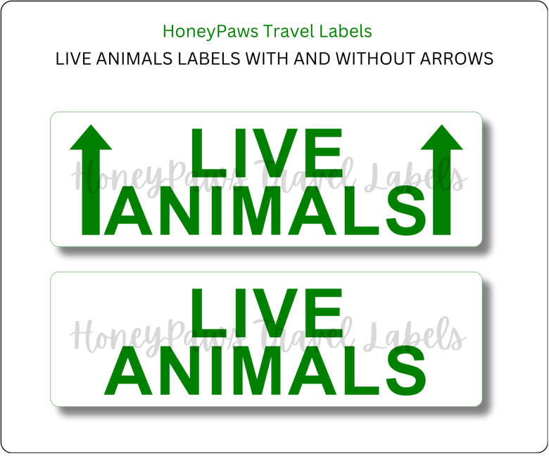 LIVE ANIMALS printable stickers / Pet air travel label PDF - Neutral ...