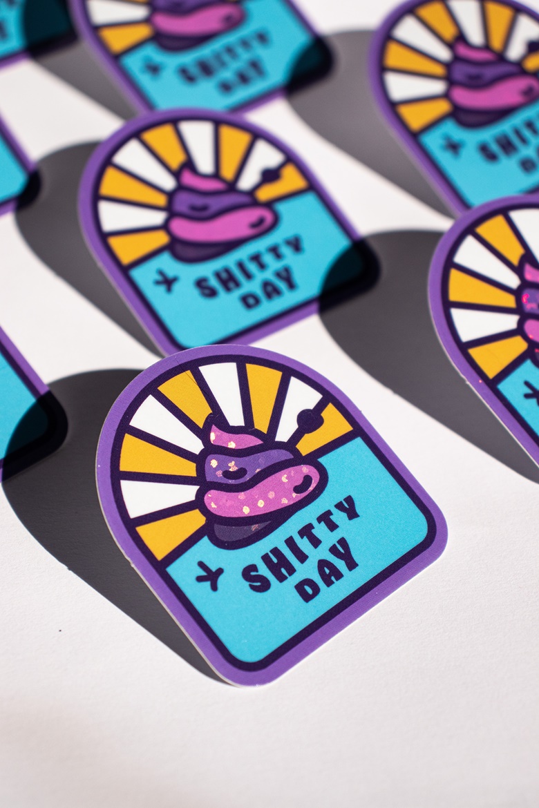 Poop Shitty Day | Vinyl Glitter Sticker - Stupid Dot Studio's Ko-fi ...