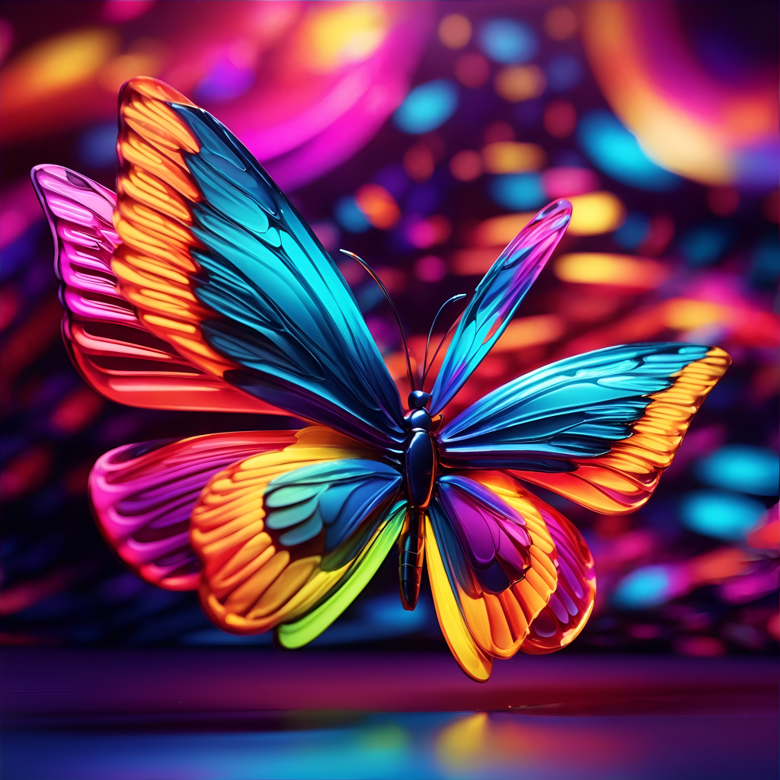 Vibrant 3D butterfly shapes in neon colors - RMJDigi's Ko-fi Shop - Ko ...