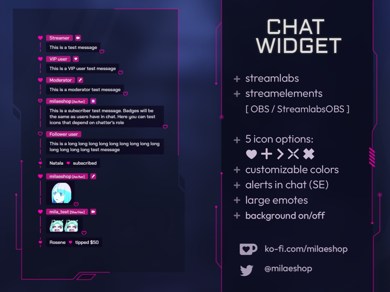 Chat Widget For Twitch Streamlabs And Streamelements - Milaeshop's Ko ...