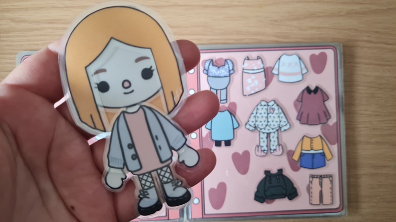 Colored Toca Boca Paper Doll With Different Hairstyle and 