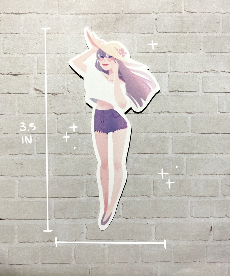 Summer Girl || 3 x 1.5 Water Resistant Matte Vinyl or Gloss Vinyl ...