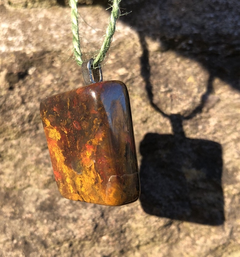 Scottish Jasper Pendant imbued with Celestial Harp Music - Holly ...