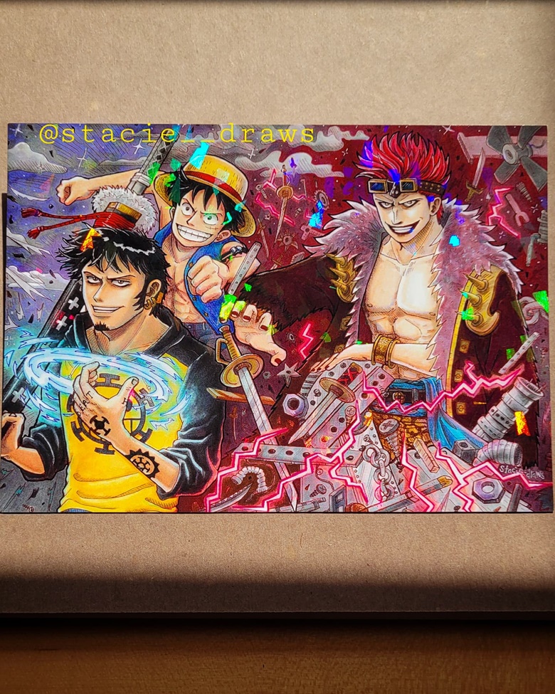 Luffy/Kid/Law- Holographic art print 5