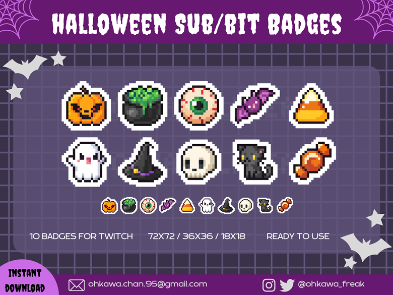 Halloween Twitch Badges Twitch Sub Badges Twitch 