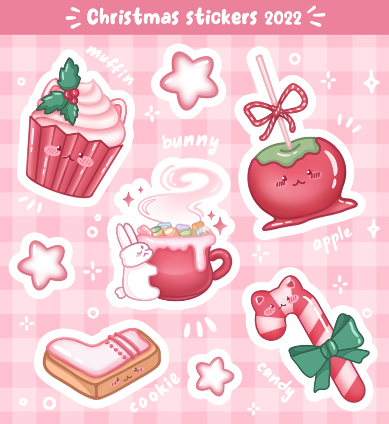 Christmas cupcake stickers, Christmas sweets stickers By ArtFM