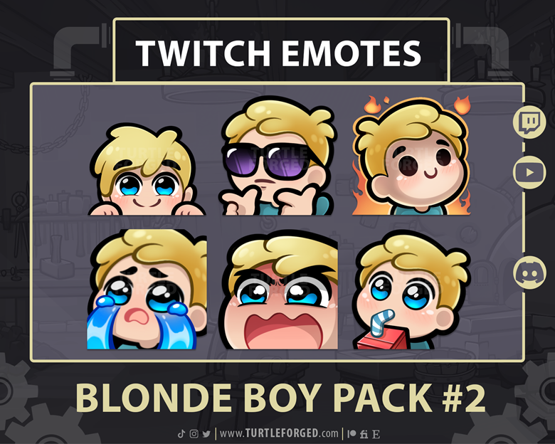 Blonde Boy Emotes Pack #2 (Blonde Hair, Blue Eyes) | Lurk, Finger Guns ...