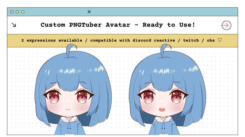 Custom Pngtuber Streaming Voice Reactive Avatar Icon Anime 