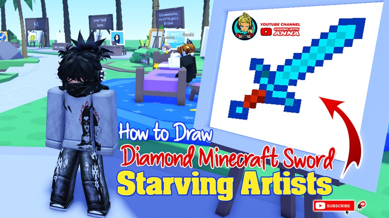 How To Draw Diamond Minecraft Sword In Starving Artists Roblox Step B   23f69dba 376c 4f65 Aec1 E3b128efb609 Gaming With Anna   Thumbnails Recovered2 